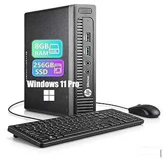 HP EliteDesk 705 G3 Mini Desktop PC, AMD A12-9800, 8GB RAM, 256GB SSD, WiFi, Bluetooth, US QWERTY Keyboard, Windows 11 Pro...